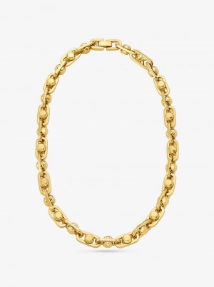 Michael Kors Astor Large Precious Metal-Plated Brass Link Gold | SN-MK27800