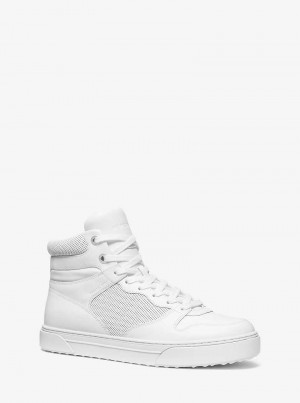 Michael Kors Barett Leather High-Top Optic White | SN-MK28233