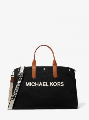 Michael Kors Brooklyn Oversized Cotton Canvas Black | SN-MK26930