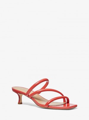 Michael Kors Celia Patent Kitten Spiced Coral | SN-MK27582