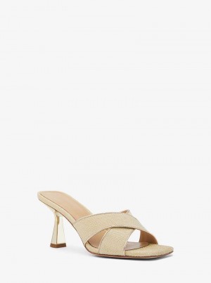 Michael Kors Clara Glitter Chain-Mesh Pale Gold | SN-MK27544