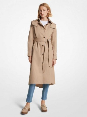 Michael Kors Cotton Blend Trench Khaki | SN-MK26636