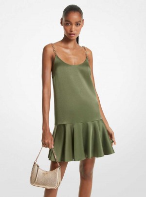 Michael Kors Crepe Chain Tank Jade | SN-MK26730