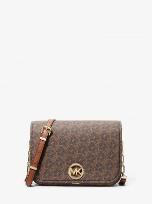 Michael Kors Delancey Medium Empire Signature Logo Brown/Luggage | SN-MK27174