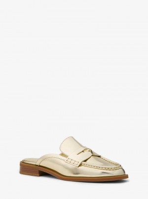 Michael Kors Eden Metallic Leather Pale Gold | SN-MK27670