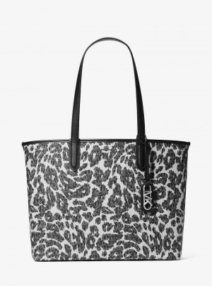 Michael Kors Eliza Extra-Large Leopard Logo Black Combo | SN-MK26798