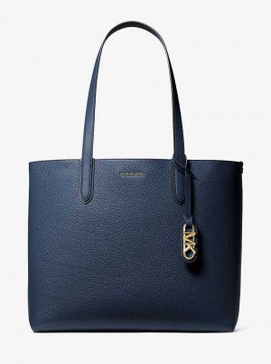 Michael Kors Eliza Extra-Large Pebbled Leather Navy | SN-MK26834