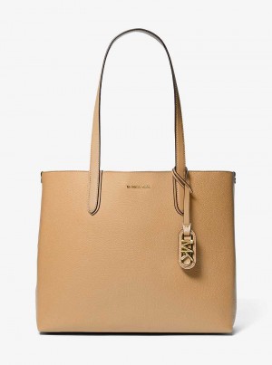 Michael Kors Eliza Extra-Large Pebbled Leather Pale Peanut | SN-MK26836