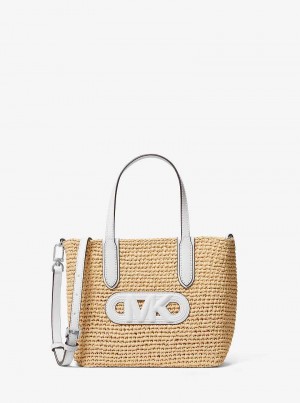 Michael Kors Eliza Extra-Small Empire Logo Straw Nat/Opticwht | SN-MK26819