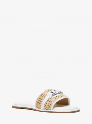 Michael Kors Ember Embellished Straw Nat/Opticwht | SN-MK27581