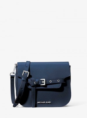 Michael Kors Emilia Small Pebbled Leather Navy | SN-MK27264