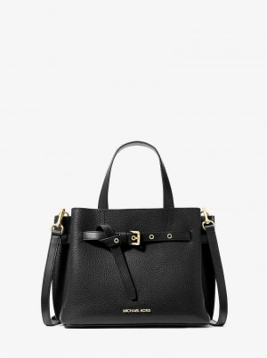 Michael Kors Emilia Small Pebbled Leather Black | SN-MK27366