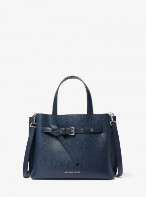 Michael Kors Emilia Small Pebbled Leather Navy | SN-MK27389