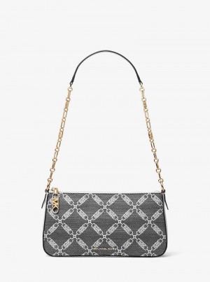 Michael Kors Empire Medium Chain-Link Black/White | SN-MK26976