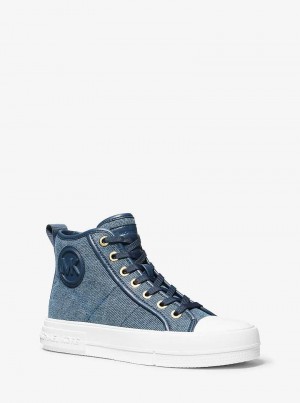 Michael Kors Evy Denim High-Top Denim Multi | SN-MK27461