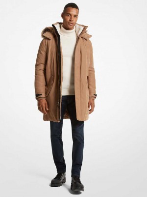 Michael Kors Faux Fur Trim Dark Camel | SN-MK28101