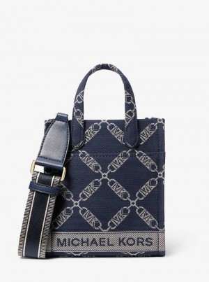 Michael Kors Gigi Extra-Small Empire Logo Jacquard Navy Multi | SN-MK26864