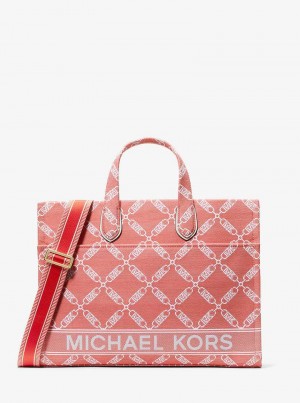 Michael Kors Gigi Large Empire Logo Jacquard Spiced Coral | SN-MK26804