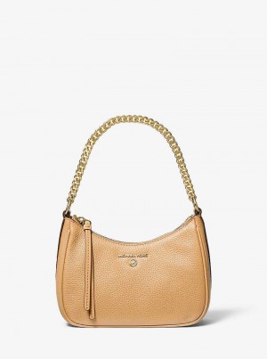 Michael Kors Jet Set Charm Small Pebbled Leather Pale Peanut | SN-MK26984