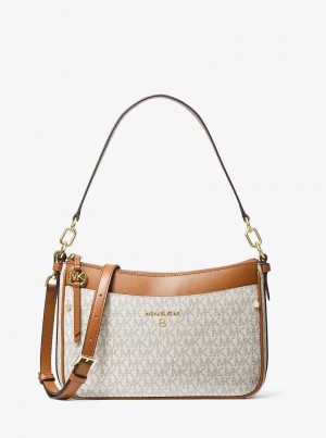 Michael Kors Jet Set Medium Logo Vanilla/Acorn | SN-MK27025