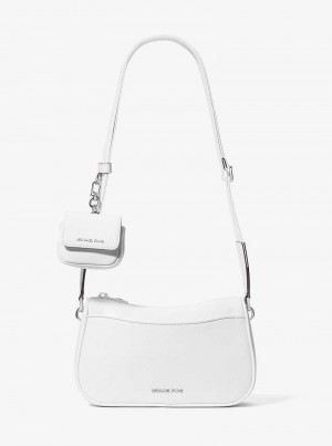 Michael Kors Jet Set Medium Pebbled Leather Optic White | SN-MK27140