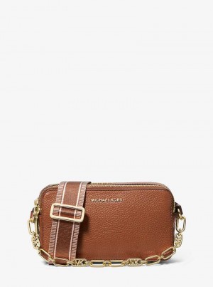 Michael Kors Jet Set Small Pebbled Leather Double Zip Luggage | SN-MK27209