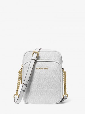 Michael Kors Jet Set Travel Medium Signature Logo Optic White | SN-MK27236