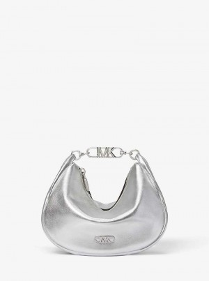 Michael Kors Kendall Small Metallic Leather Silver | SN-MK27054