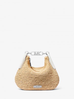 Michael Kors Kendall Small Straw Nat/Opticwht | SN-MK27103