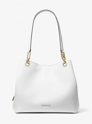 Michael Kors Kensington Large Pebbled Leather Optic White | SN-MK27020