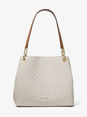 Michael Kors Kensington Large Signature Logo Vanilla/Acorn | SN-MK27018