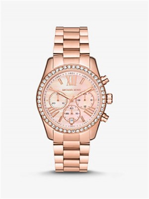 Michael Kors Lexington Pavé Rose Gold-Tone Watch Rose Gold | SN-MK28442