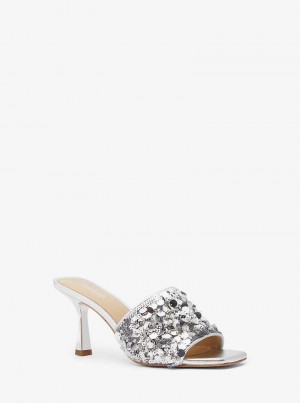 Michael Kors Limited-Edition Tessa Hand-Embellished Silver | SN-MK27507