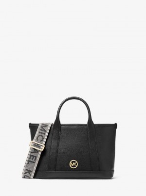 Michael Kors Luisa Small Pebbled Leather Black | SN-MK27340