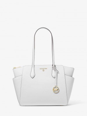 Michael Kors Marilyn Medium Saffiano Leather Optic White | SN-MK26923