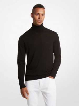 Michael Kors Merino Wool Turtleneck Black | SN-MK28049