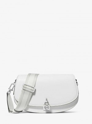 Michael Kors Mila Medium Leather Optic White | SN-MK27203