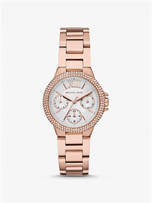 Michael Kors Mini Camille Pavé Rose Gold-Tone Watch Rose Gold | SN-MK28392