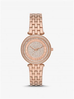 Michael Kors Mini Darci Pavé Rose Gold-Tone Watch Rose Gold | SN-MK28356