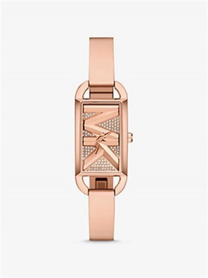 Michael Kors Mini Empire Pavé Rose Gold-Tone Bangle Watch Rose Gold | SN-MK28308