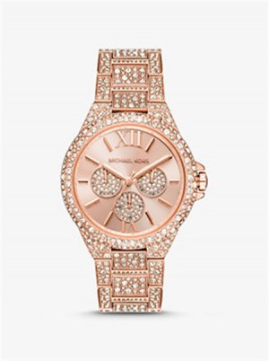 Michael Kors Oversized Camille Pavé Rose Gold-Tone Watch Rose Gold | SN-MK28421