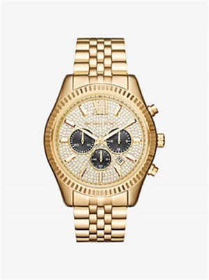 Michael Kors Oversized Lexington Gold-Tone Watch Gold | SN-MK28399