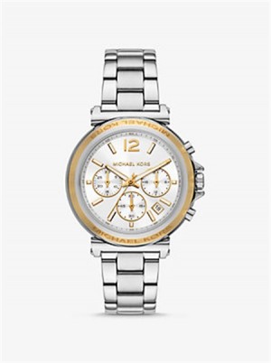 Michael Kors Oversized Maren Silver-Tone Watch Two Tone | SN-MK28303