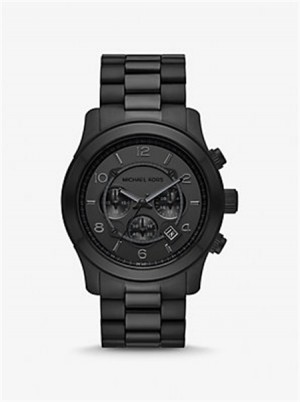 Michael Kors Oversized Runway Black-Tone Watch Black | SN-MK28383