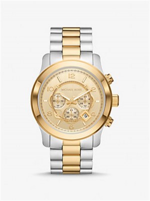 Michael Kors Oversized Runway Two-Tone Watch Two Tone | SN-MK28430