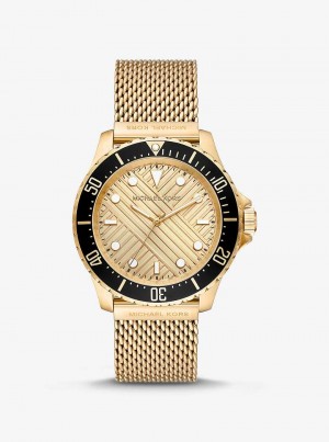 Michael Kors Oversized Slim Everest Gold-Tone Mesh Gold | SN-MK28264