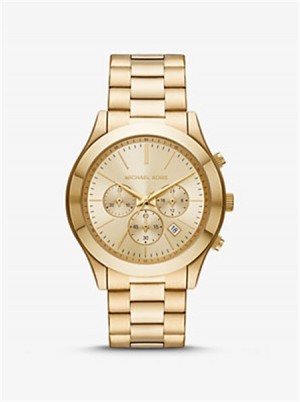 Michael Kors Oversized Slim Runway Gold-Tone Watch Gold | SN-MK28433