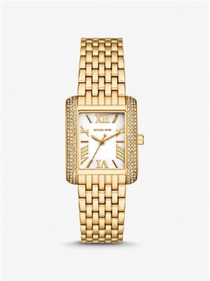 Michael Kors Petite Emery Pavé Gold-Tone Watch Gold | SN-MK28317