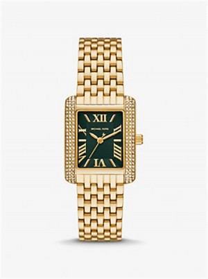 Michael Kors Petite Emery Pavé Gold-Tone Watch Gold | SN-MK28318