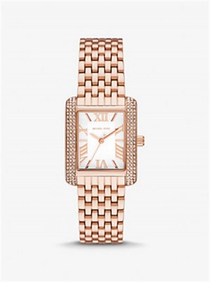 Michael Kors Petite Emery Pavé Rose Gold-Tone Watch Rose Gold | SN-MK28428